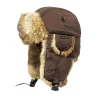 Aviator with Rabbit Trim - Brown/Natural