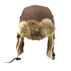 Aviator with Rabbit Trim - Brown/Natural