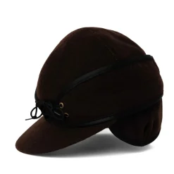 Classic Wool Blend Railroad Hat - Brown