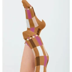 Color Block Casual Socks - Camel Mix