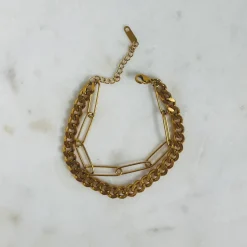 EMMY Curb & Paperclip Multi-Chain Bracelet