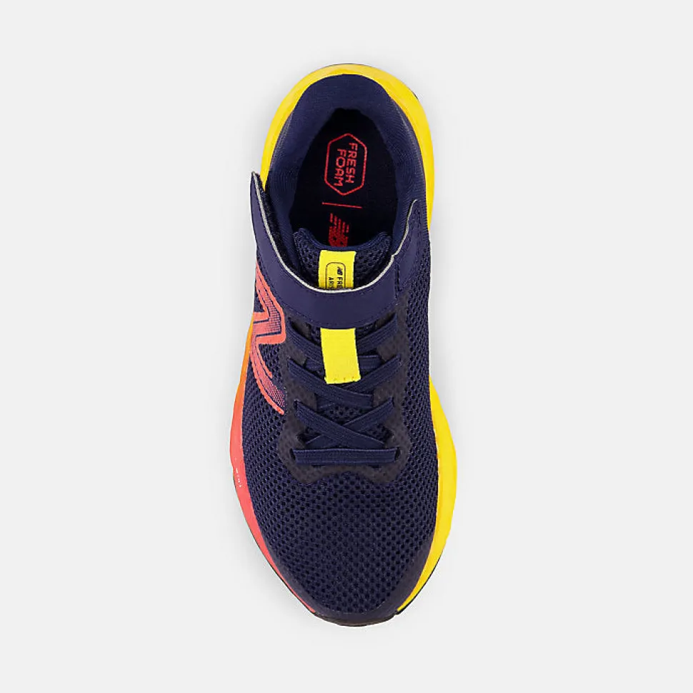 Fresh Foam Arishi v4 Bungee Lace with Top Strap - Team Navy with Electric Red