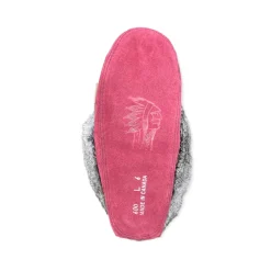 Fur Moccasin - Burgundy Suede