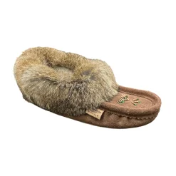 Fur Moccasin - Chocolate Suede