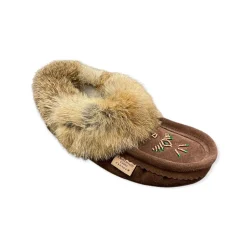 Fur Moccasin - Coffee Suede