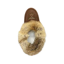 Fur Moccasin - Coffee Suede
