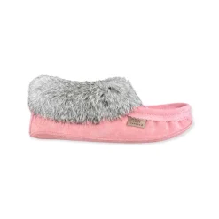 Fur Moccasin - Flamingo Suede