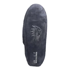 Fur Moccasin - Navy Blue Suede