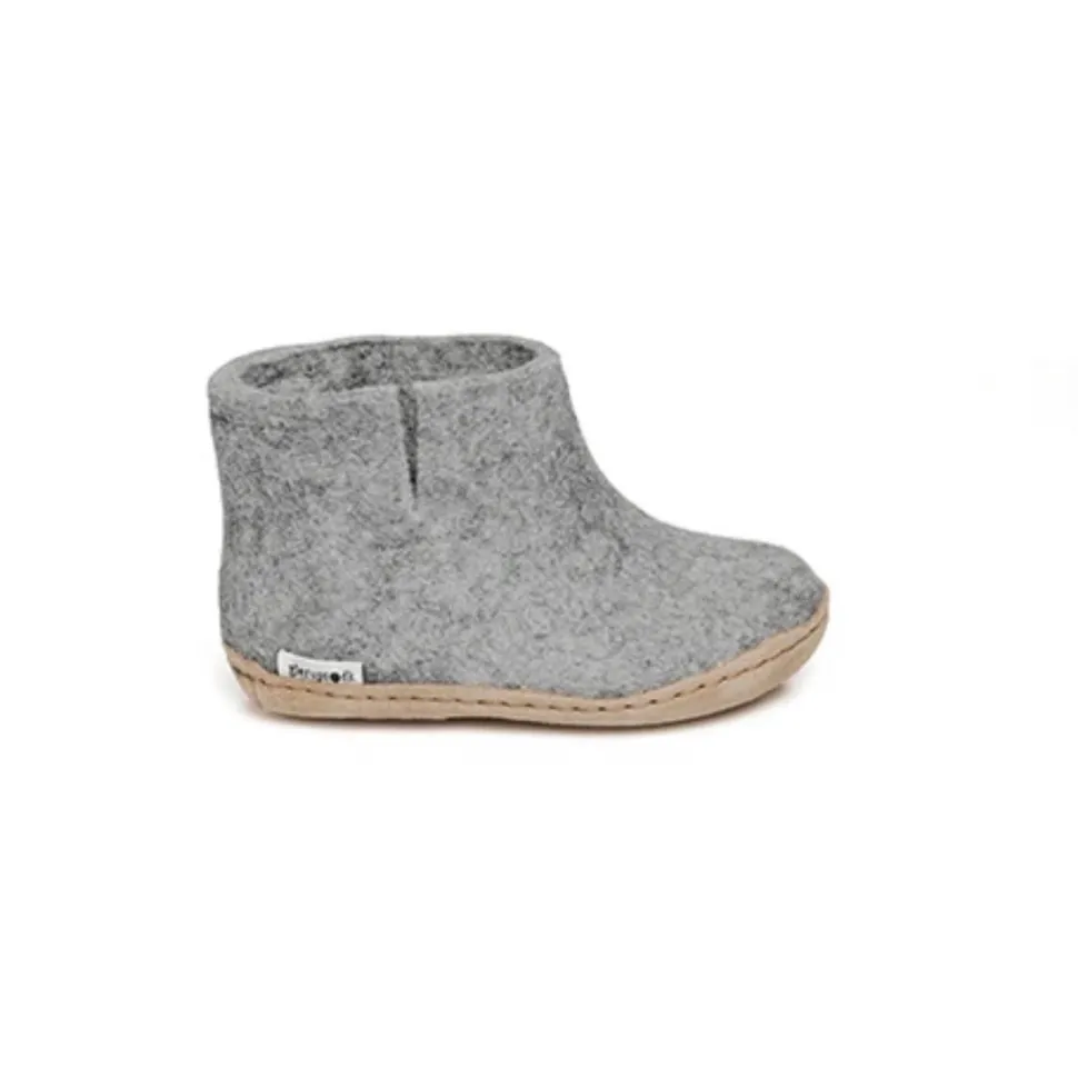 Junior Boot with Leather Sole - Grey