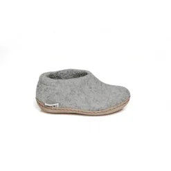 Junior Shoe with Leather Sole - Grey