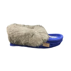 Kid’s Fur Moccasin - Royal Blue Suede