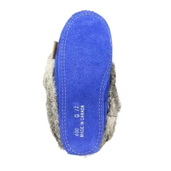 Kid’s Fur Moccasin - Royal Blue Suede