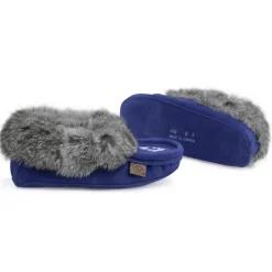 Kid’s Fur Moccasin - Royal Blue Suede