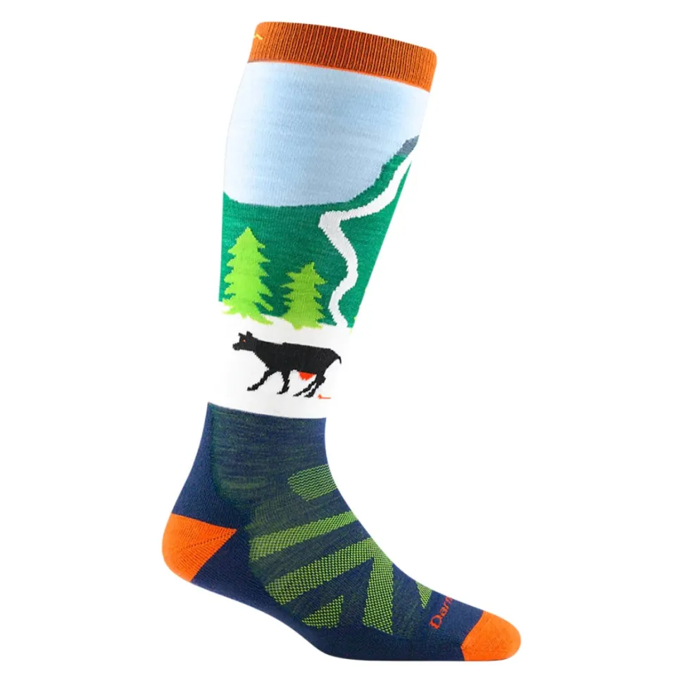 Kids Pow Cow Ski & Snowboard Sock - Green