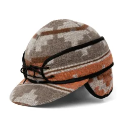 Navajo Wool Blend Railroad Hat - Orange