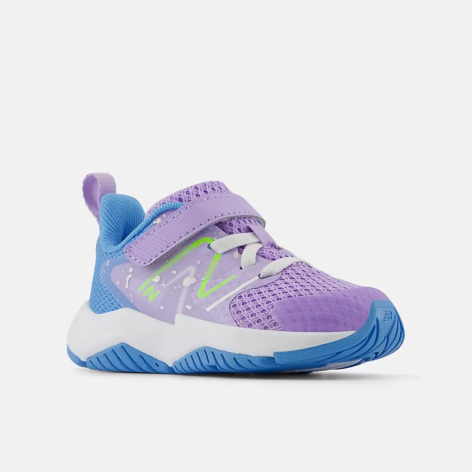 Rave Run v2 - Bungee Lace with Top Strap - Lilac Glo with Sky Blue