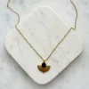 ROWAN Black Shell Gold Pendant Necklace