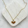 ROWAN Cream Shell Gold Pendant Necklace