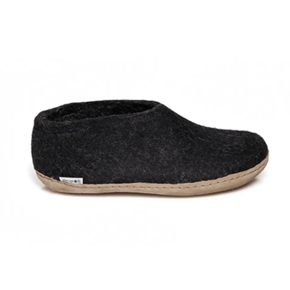Shoe with Leather Sole - Charcoal
