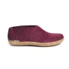 Shoe with Leather Sole - Cranberry