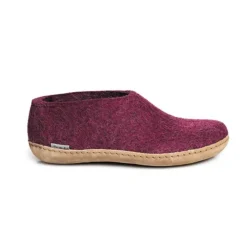 Shoe with Leather Sole - Cranberry
