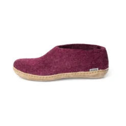 Shoe with Leather Sole - Cranberry
