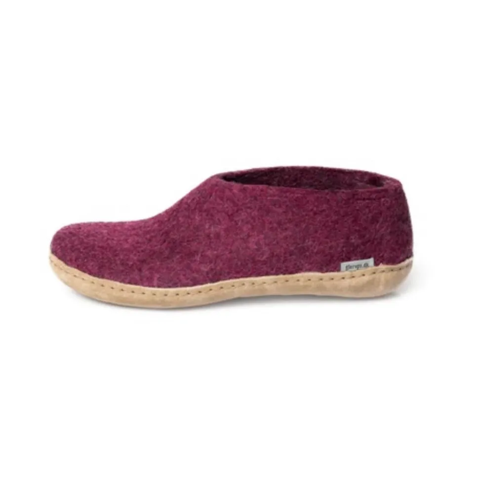 Shoe with Leather Sole - Cranberry