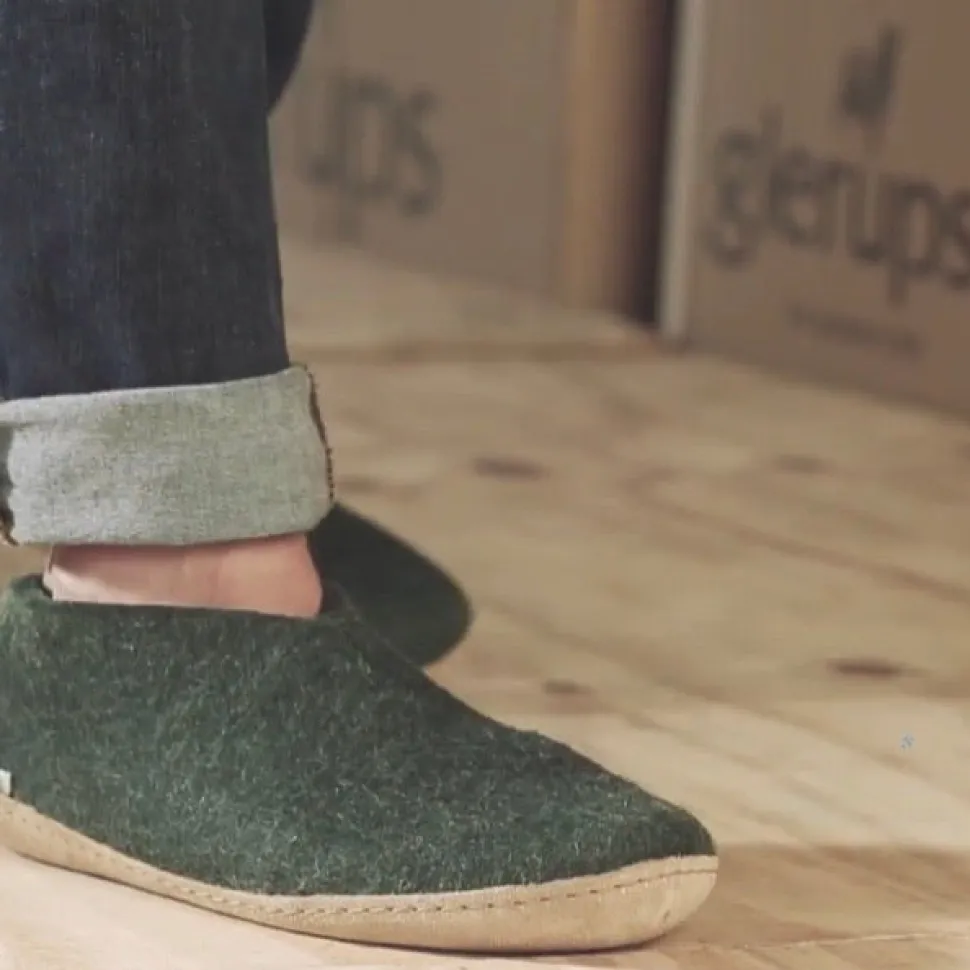 Shoe with Leather Sole - Forest