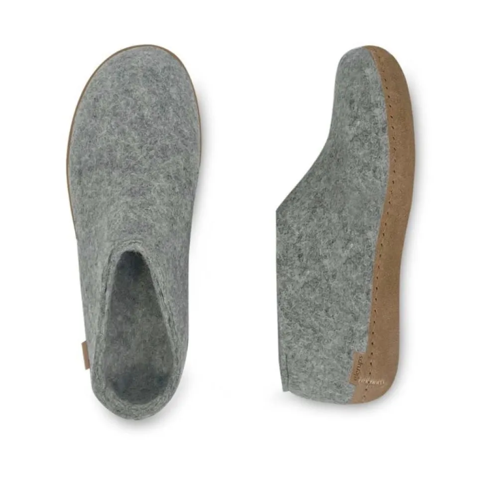 Shoe with Leather Sole - Grey