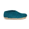 Shoe with Leather Sole - Petrol