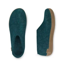Shoe with Leather Sole - Petrol