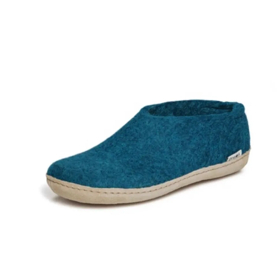 Shoe with Leather Sole - Petrol