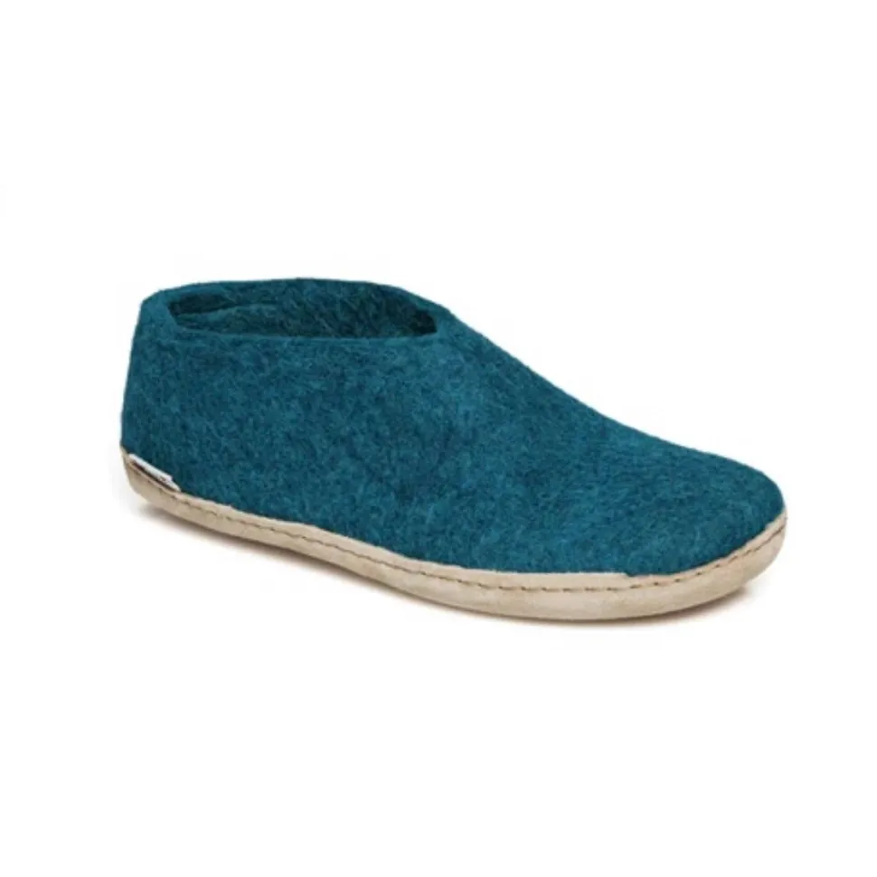 Shoe with Leather Sole - Petrol
