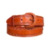 Silver Wolf Belt - Cognac