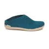 Slip-on with Leather Sole - Petrol