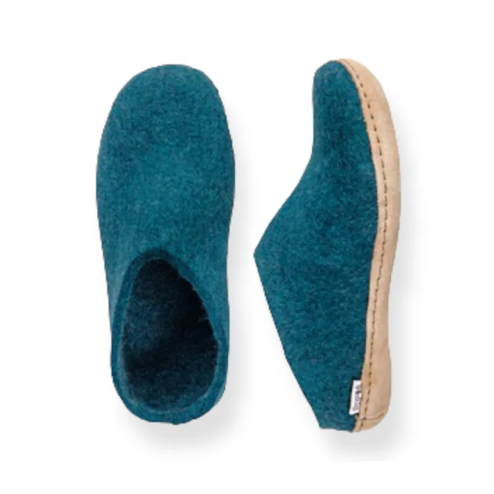 Slip-on with Leather Sole - Petrol