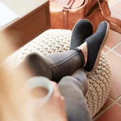 Slip-on with Leather Sole - Charcoal