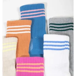 Striped Ankle Detail Casual Socks - H Grey
