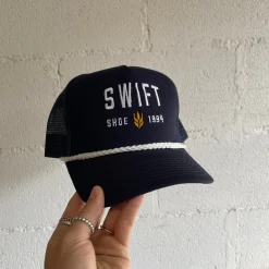 Wheat Trucker Hat - Navy