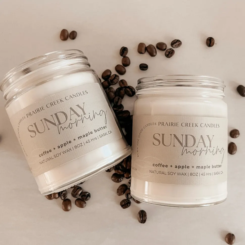 Wood Wick Jar Candle 8 oz - Sunday Morning