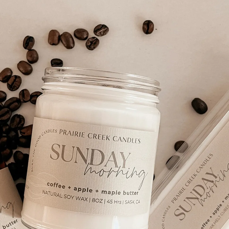 Wood Wick Jar Candle 8 oz - Sunday Morning